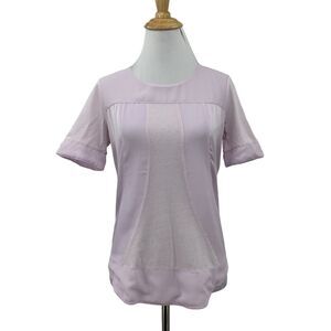 J Crew Seamed Panel Tee Womens S Small Lilac Cotton Short Sleeve Thin Shirt